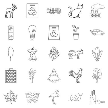 Kentleşme Icons set, anahat stili