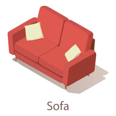 Kanepe simgesi, izometrik stili.