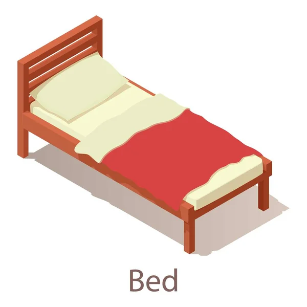 Icono de cama, estilo isométrico . — Vector de stock