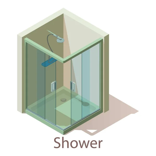 Sprchový ikona, izometrický styl. — Stockový vektor