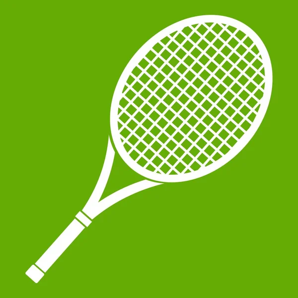 Ícone raquete de tênis verde — Vetor de Stock