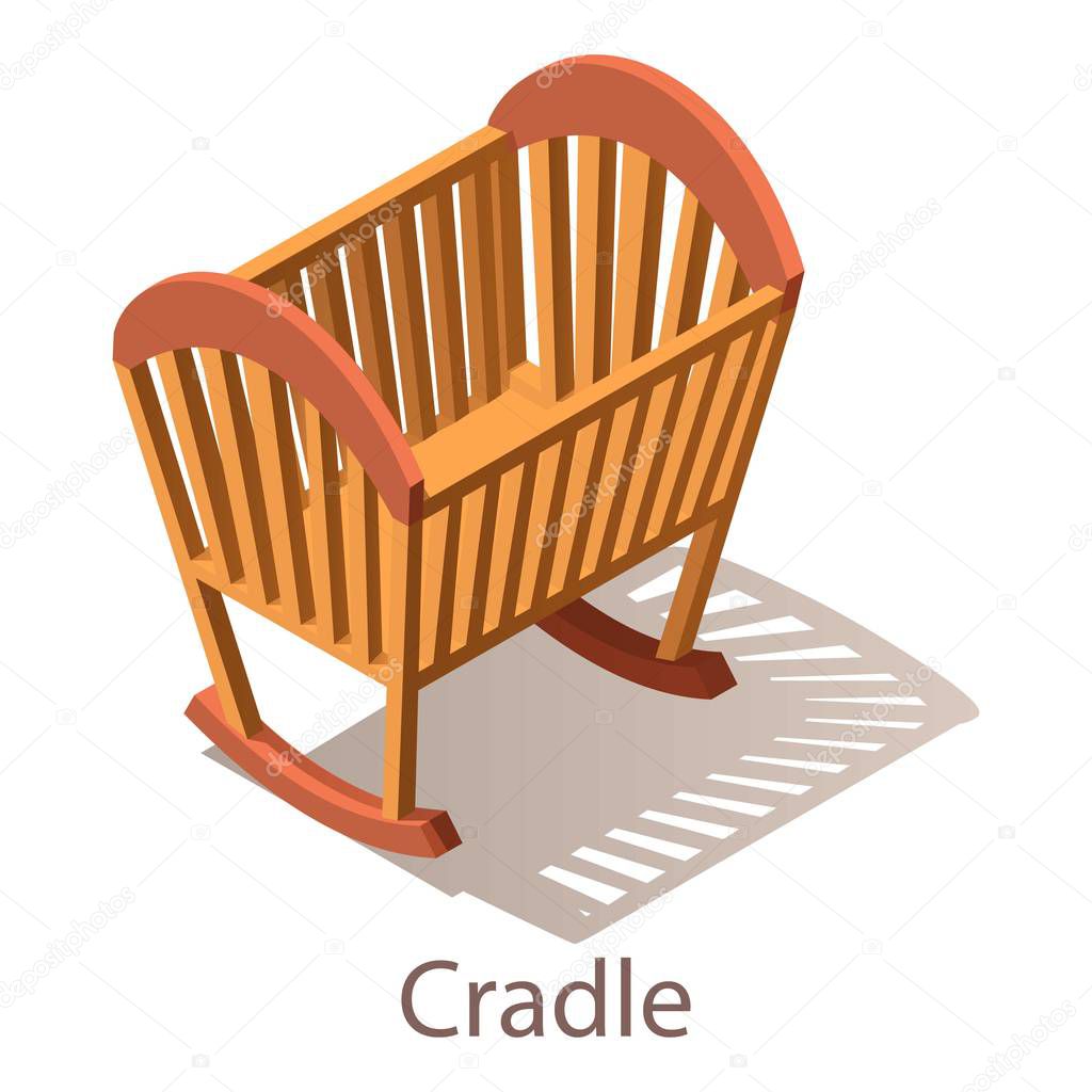Cradle icon. Isometric illustration of cradle vector icon for web.