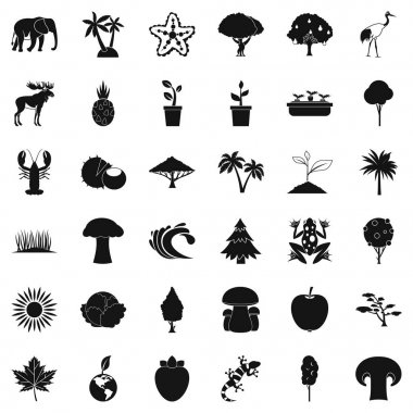 Çiçek Icons set, basit tarzı