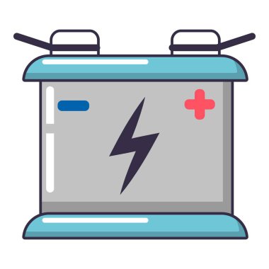 Akü simgesi, karikatür tarzı.