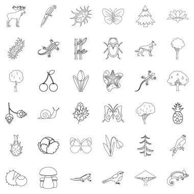 İklim Icons set, anahat stili