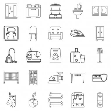 Dünya Icons set stil anahat