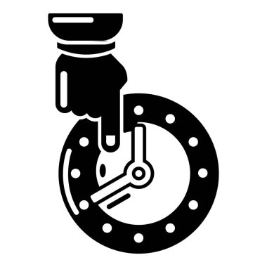 Zaman simge, basit siyah stil kaydetmek