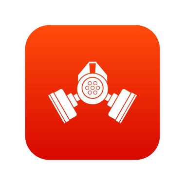 Gaz maskesi simgesi dijital kırmızı