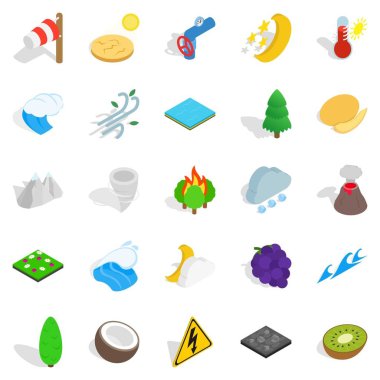 Doğa etkinlik simgeler kümesi, izometrik stili