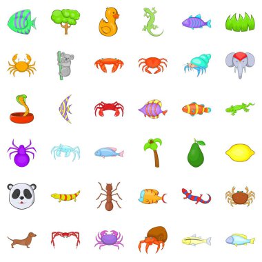 Yılan Icons set, karikatür tarzı