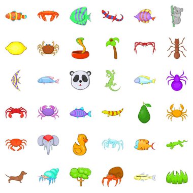 Örümcek simgeleri hazır, çizgi film tarzı