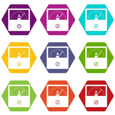 Renk altı yüzlü sayaç Icon set