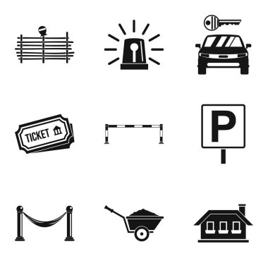 Korkuluk Icons set, basit tarzı