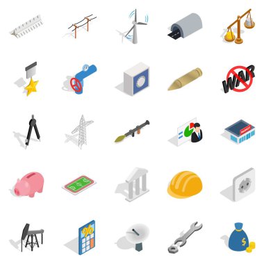 Finansman Icons set, izometrik stili
