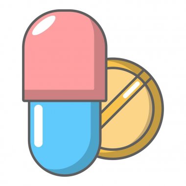 Hap ikonu, çizgi film tarzı.