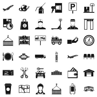 Depolama Icons set, basit tarzı