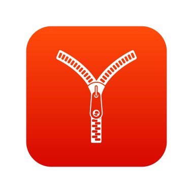 Kilit simgesi dijital kırmızı ile fermuar