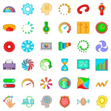 Dairesel Icons set, karikatür tarzı