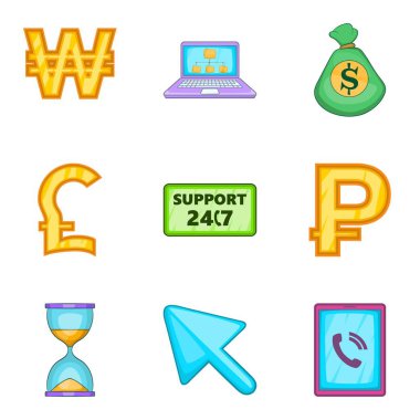 Mali destek Icons set, karikatür tarzı