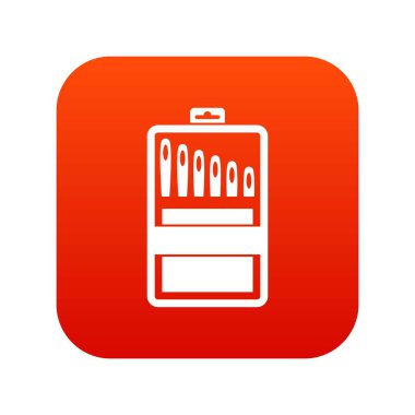 İğneler simgesi dijital kırmızı dizi