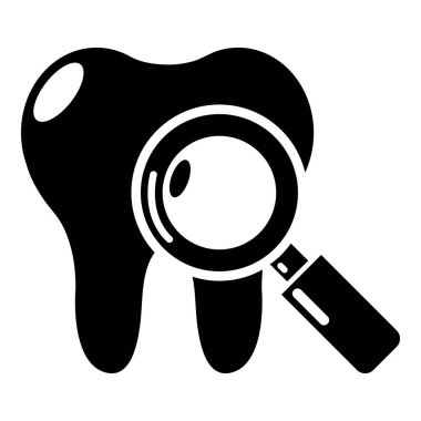 Diş muayenesi simgesi, basit siyah stil