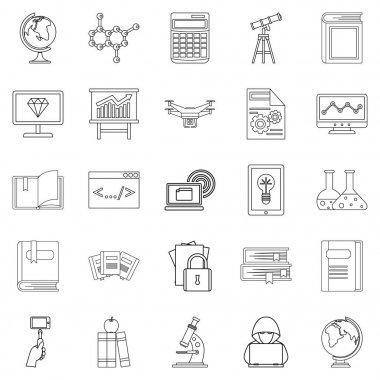 Robotik Icons set, anahat stili