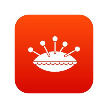 İğneler simgesi dijital kırmızı yastık