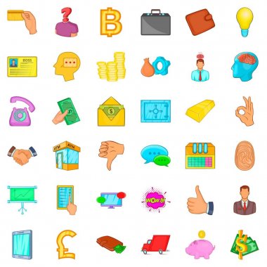 Fatura Icons set, karikatür tarzı