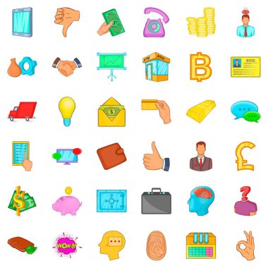 Banka Icons set, karikatür tarzı