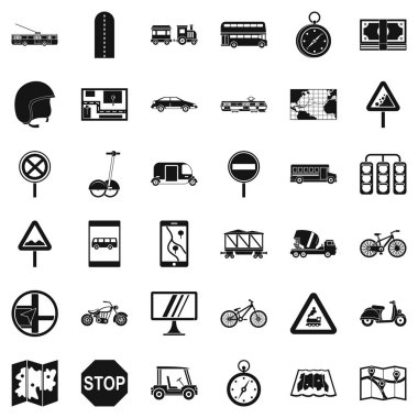 Yer işareti Icons set, basit tarzı