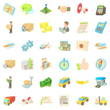 Teslimat Icons set, karikatür tarzı