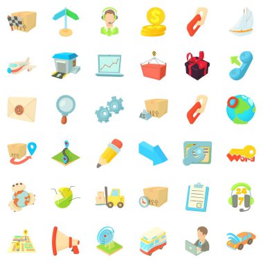 Ulaşım Icons set, karikatür tarzı