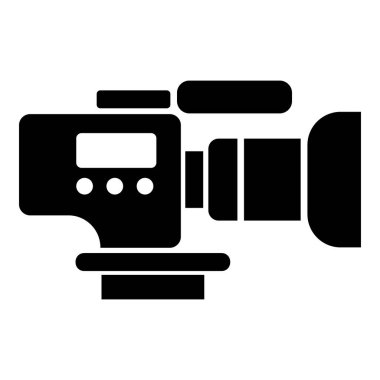 TV kamera simgesi, basit siyah stil