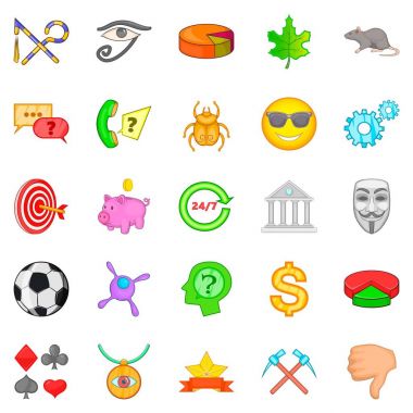 Icons set, karikatür tarzı sembolize