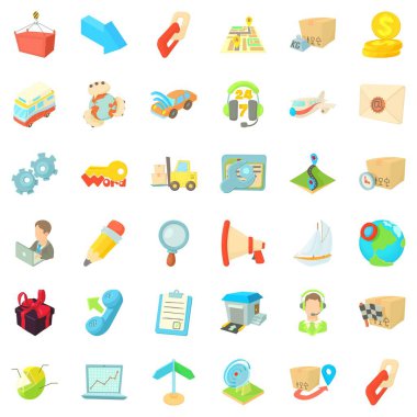 Teslimat Icons set, karikatür tarzı