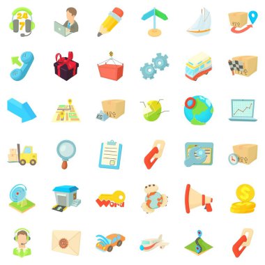 Kargo Icons set, karikatür tarzı