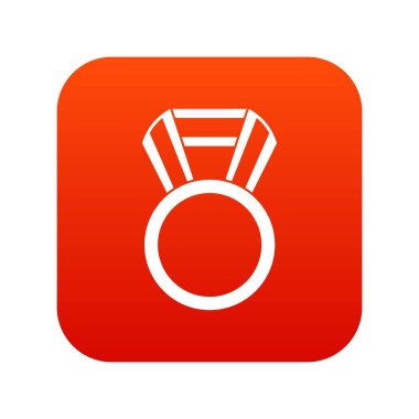 Yuvarlak madalya simgesi dijital kırmızı