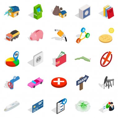 Mark Icons set, izometrik stili