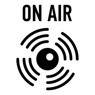 On air radio icon, simple black style clipart