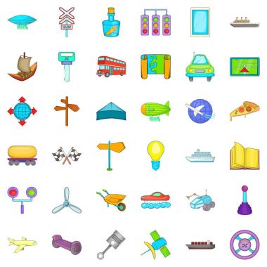 Destek Icons set, karikatür tarzı