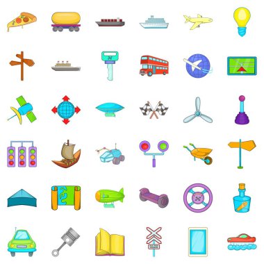 Icons set nakliye, karikatür tarzı