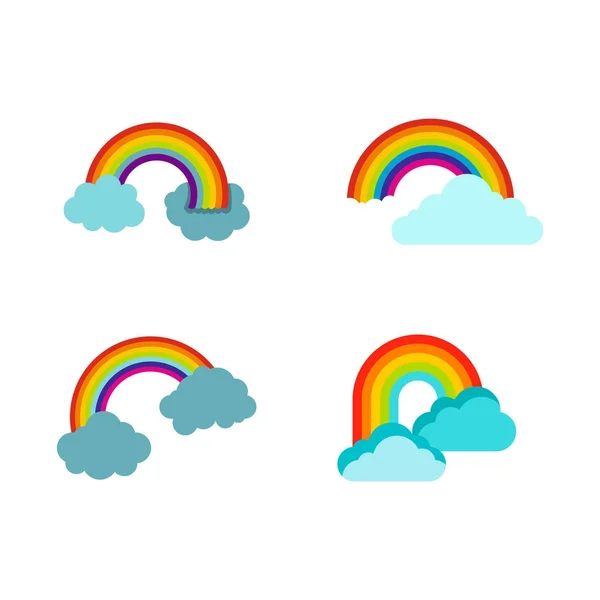 Conjunto de ícones de arco-íris, estilo plano — Vetor de Stock
