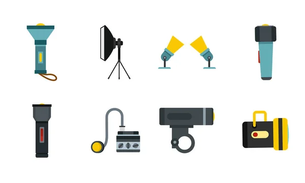 Conjunto de iconos de foco, estilo plano — Vector de stock