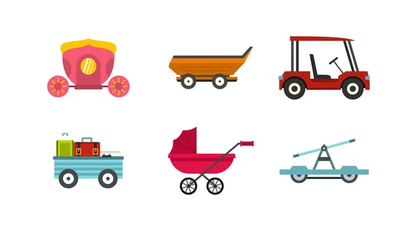 Set de iconos de carro, estilo plano — Archivo Imágenes Vectoriales