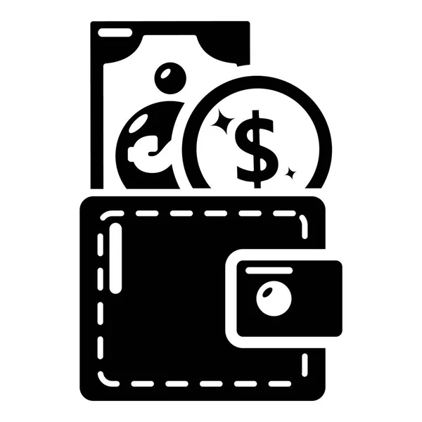 Icono del bolso, estilo negro simple — Vector de stock