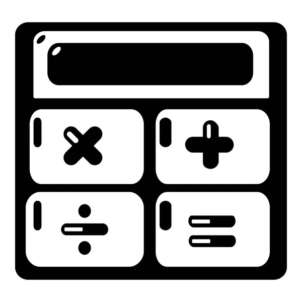 Icône de calculatrice, style noir simple — Image vectorielle