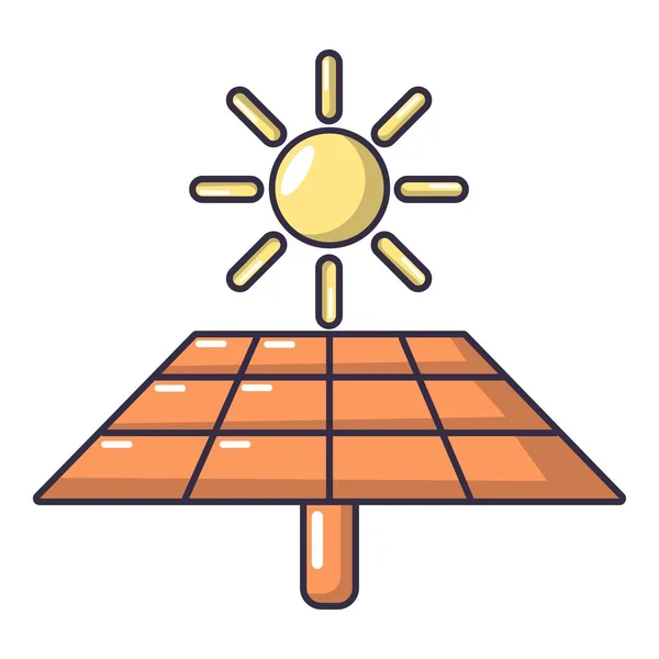太陽エネルギーのアイコン、漫画のスタイル. — ストックベクタ