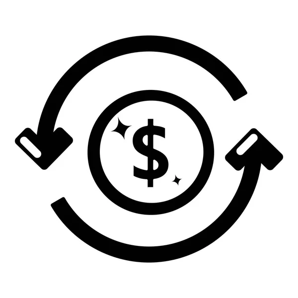 Icono de dinero de circulación, estilo negro simple — Vector de stock