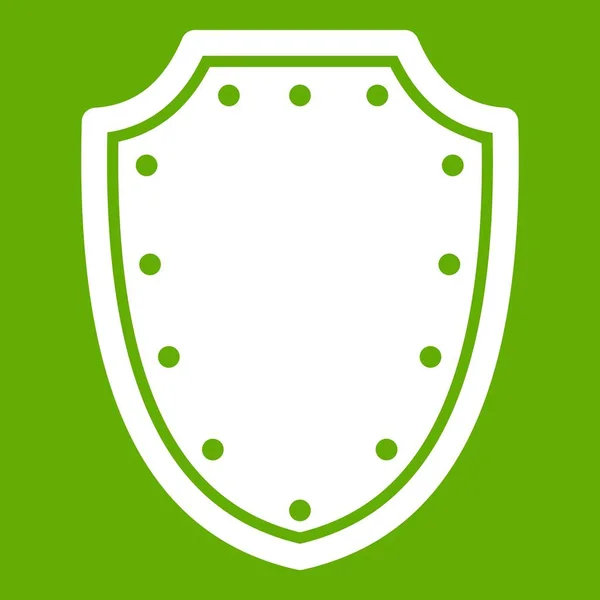 Exército escudo protetor ícone verde —  Vetores de Stock