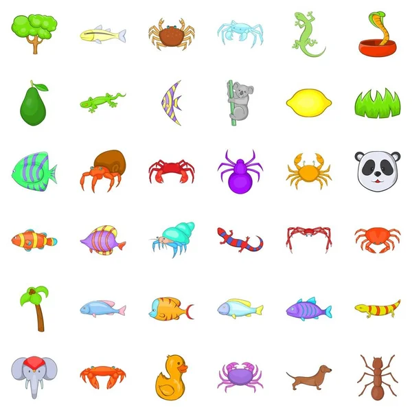 Böcek Icons set, karikatür tarzı — Stok Vektör